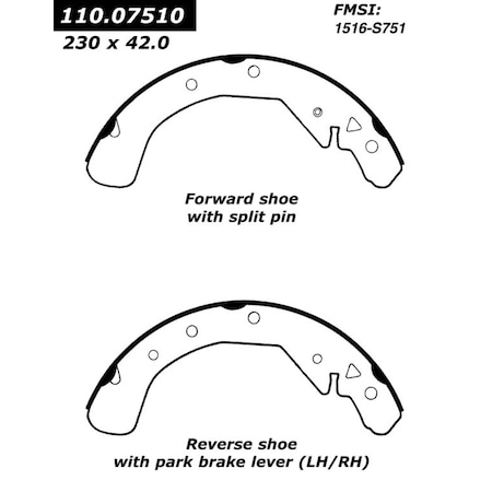 Centric Parts Centric Brake Shoes, 111.07510 111.07510